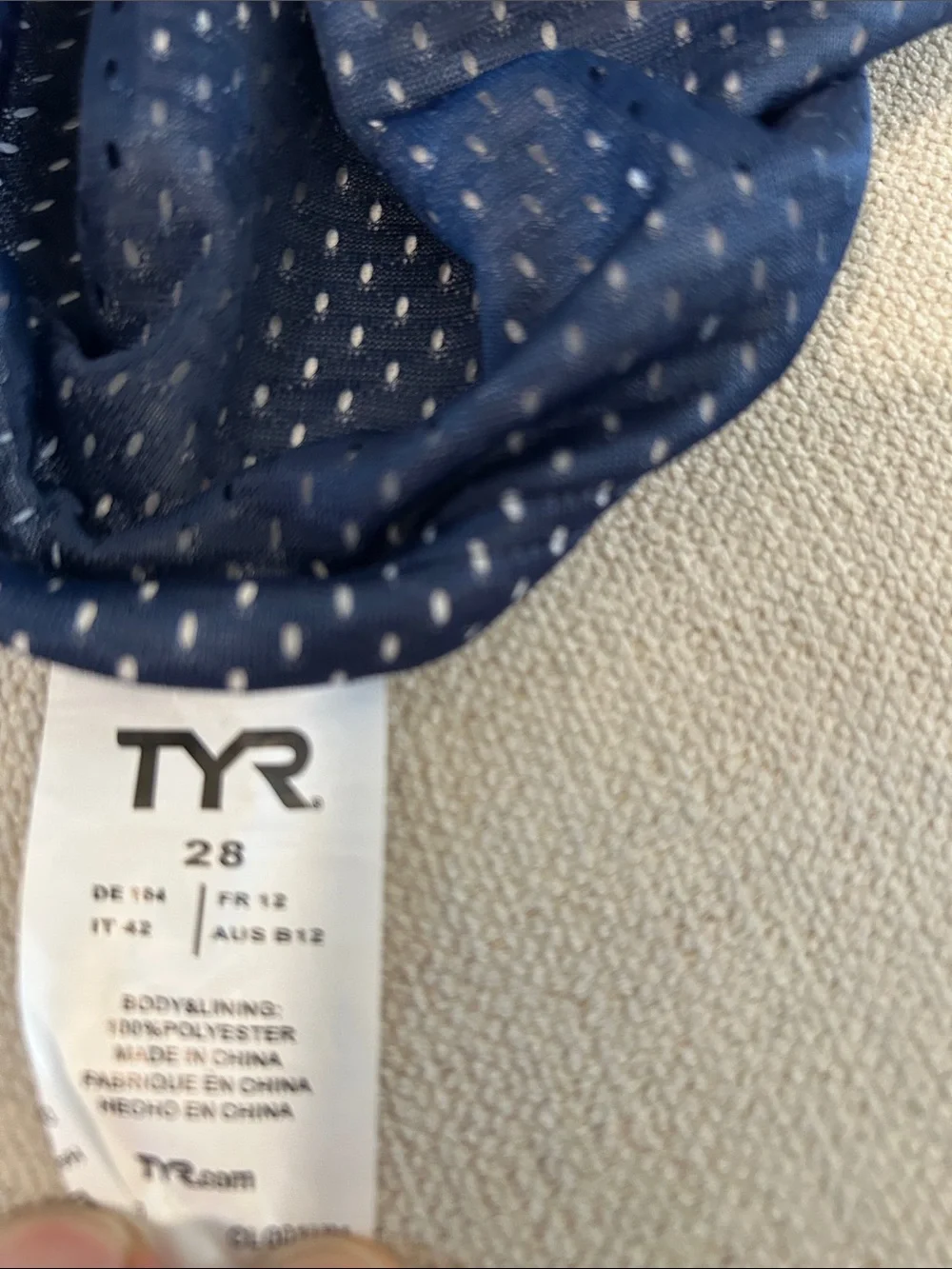 TYR Men’s Poly Mesh Trainer Swim Brief – Drag Suit, Navy,Size 28, NWT